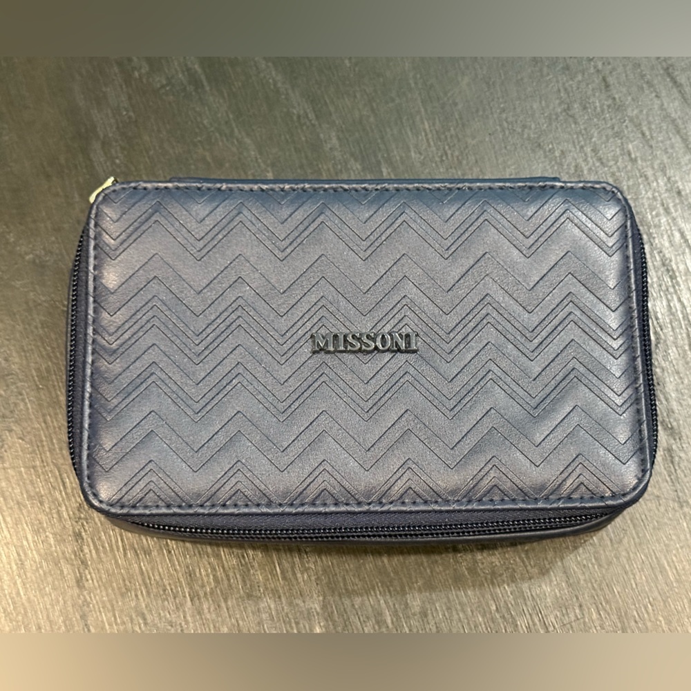 Missoni for Delta Navy Blue Zip Travel Cosmetics Bag